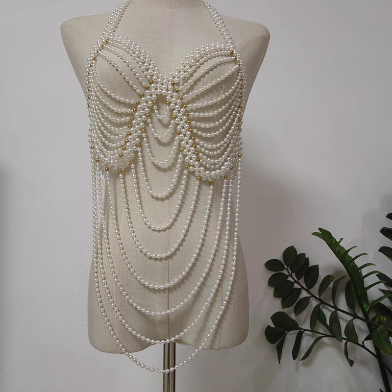 Photography Vintage - Pashmina de Punto con Perlas Hecha
