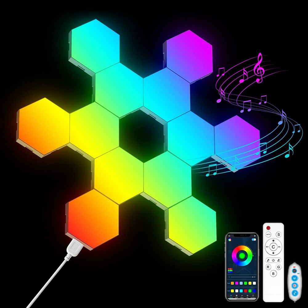 Luz LED hexagonal RGB, luz de  - Pixel Art Led Panel reseña y precio