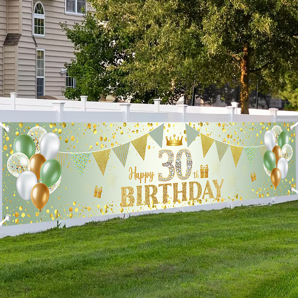 Bandera de cumpleaños verde do - Photography Aesthetic reseña y precio